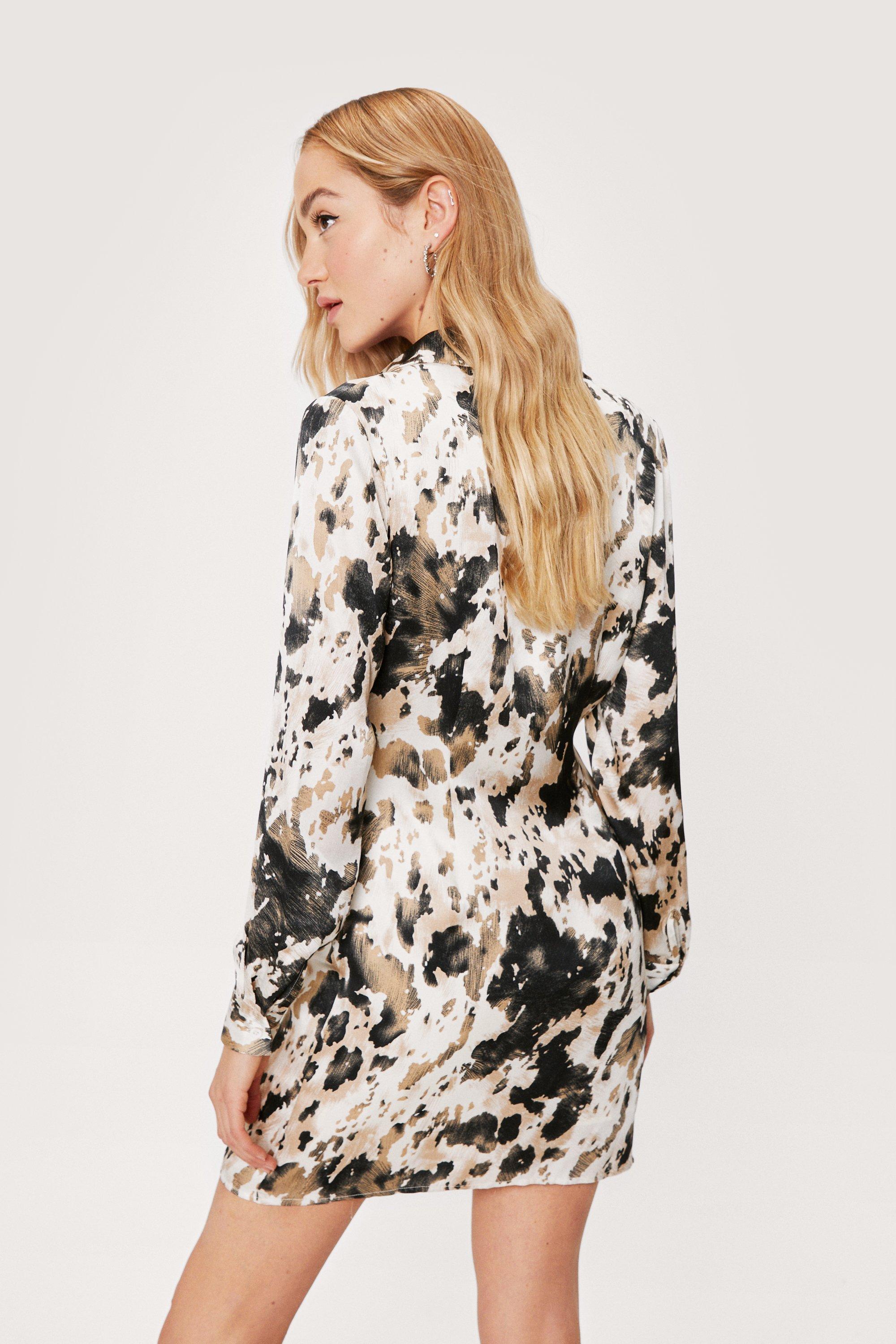 Cow print 2025 shirt dress